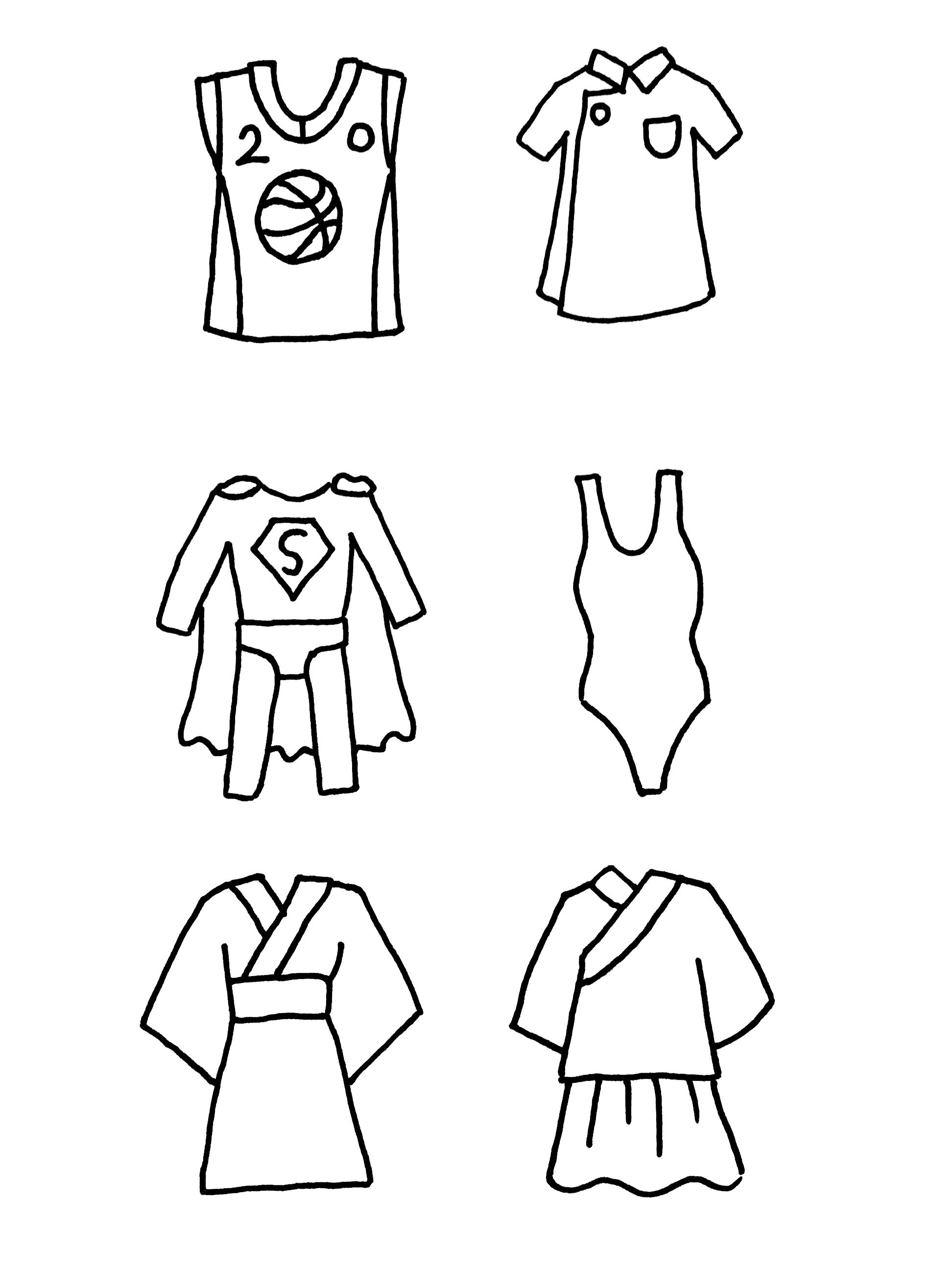 热乎乎原创卡通服装简笔画手账素材来啦！